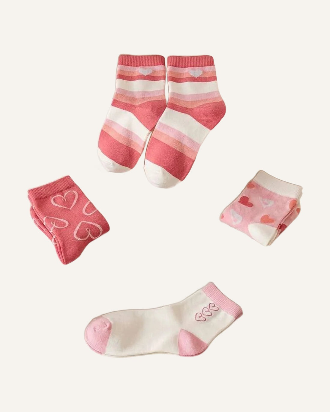 Love Heart Socks 5 pack studio shot