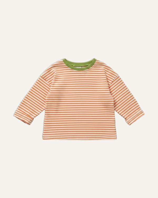 Toffee Stripe Tee studio shot